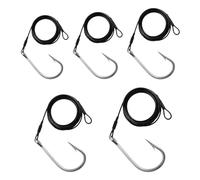 ROHCGHC Poissons Crochet Hameçons à Poisson 5 pièces hameçons de pêche au Thon Grand Jeu Jig Plate-Forme câble Fil Leader gréement Dents Requin d'eau salée for l'extérieur(6)
