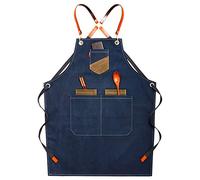 ROHCGHC Tabliers de Travail, Tabliers for Hommes, Tablier en Toile for - Tablier de Travail Robuste for charpentiers, menuisiers, Forgeron, Barbecue, Jardinier, Atelier(Blu)