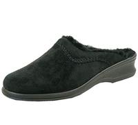 Rohde Damen Hausschuhe Pantoffeln Lammfell Weite F Farun 2510, Pointure:38 EU, La Couleur:Noir