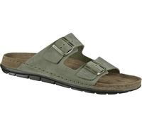 Rohde Rodigo-H, biopantolettes en cuir brossé pour hommes en olive, doublure en cuir, semelle intérieure en cuir, boucles réglables