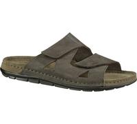 Rohde Rodigo-H, mules bio en cuir brossé pour hommes en mocca, fermeture velcro, doublure en cuir, semelle intérieure en cuir