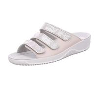 Rohde Soltau-40 1930 Mules pour Femme avec Trois lanières métallisées et Fermeture Velcro, Beige, 40 EU Étroit