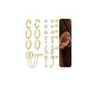 Roheafer petites boucles d'oreilles à cercle pour les femmes en acier inoxydable hypoallergénique boucles d'oreilles à dos plat Cartilage boucle d'oreille pour piercing multiples or