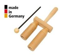 Rohema Petit Agogo En Hêtre 2 Tons Avec Baguette - 3+ Percussions à main Marron G