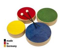 Rohema - Set de 4 Toms de Couleur en Bois + 2 Baguettes