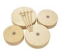 Rohema set de 4 toms en bois avec 4 baguettes- éveil musical Marron