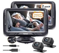 Rohent Baby Car Camera 2-Pack - Deux moniteurs HD 1080P avec Vision Nocturne, Angles réglables, Affichage sans reflet, Installation Facile pour Deux Enfants, idéal pour Les Voyages en Voiture