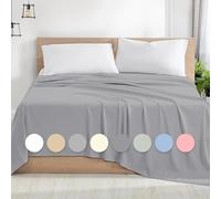 Rohi Drap plat en microfibre - Confortable, doux et respirant, hypoallergénique et durable, pour hôtels, chambres et chambres d'amis - Entretien facile (argenté, 255 x 290 cm)