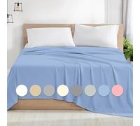 Rohi Drap plat en microfibre Super King Sky Blue - Drap de lit plat confortable, doux et respirant - Draps de dessus anti-allergiques et durables pour hôtels, chambres et chambres d’amis - Drap de