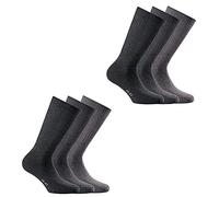 Rohner Basic Chaussettes de Sport 6 Paar, Unisexe Chaussettes de Tennis - Gris Clair/Gris/Gris Foncé, 39-42