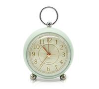 Rohome Petit réveil Vintage avec veilleuse, Vert, Mouvement à Quartz Silencieux, sans tic-tac, décoratif, pour Table de Chevet, Bureau, Cuisine, Chambre, étagère, Table de Chevet (Vert)