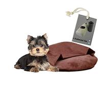 Rohrschneider Coussin pour chien avec niche douillette, tissu en velours doux, housse lavable, diamètre 43 x hauteur 20 cm, avec sac à chien, rose