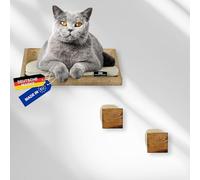 Rohrschneider Éléments muraux pour chat, 3 pièces, mur d'escalade, avec coussin lavable et escalier pour chat, corde en sisal de 8 mm, capacité de charge jusqu'à 30 kg, différentes couleurs, flammé