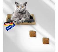 Rohrschneider Éléments muraux pour chat, 3 pièces, mur d'escalade, avec coussin lavable et escalier pour chat, corde en sisal de 8 mm, capacité de charge jusqu'à 30 kg, différentes couleurs, flammé