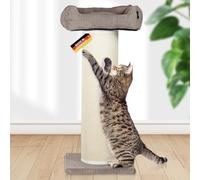 Rohrschneider Frieda Arbre à chat XXL - Tapis griffoir remplaçable stable et extra large - Housse lavable - Pour grands, moyens et petits chats - Velours côtelé (taupe, 1)