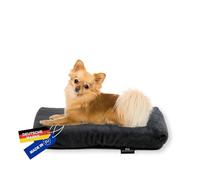 Rohrschneider Lit moelleux pour chiens de petite, moyenne et grande taille, fabriqué en UE, coussin respirant avec antidérapant, tapis pour chien et chat, taille 1 (gris foncé, 47 x 30 x 7 cm)