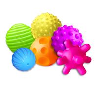 Rohsce bb textur multiple multiple 6pcs color et brillant enfant tactile jouet jouet bb balles sensorielles massage balles douces 6-12 mois