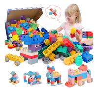 ROHSCE Blocs de construction souples pour tout-petits, grands blocs de construction empilables pour bébés de 6 mois et plus, cadeaux pour tout-petits, jouets de dentition, 40 pièces