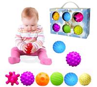 ROHSCE Lot de 6 balles texturées pour bébé, sensorielles, Souples, avec Sons BB pour bébés, Tout-Petits, Enfants de 6 Mois et Plus
