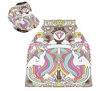 Roi Arc En Ciel Licorne Rose Housse de Canopée de Siège de Voiture pour Poussette Bébé Dais Siège-Auto Couverture D'Allaitement Pare-Soleil Respirant Extensible pour Garçons Filles