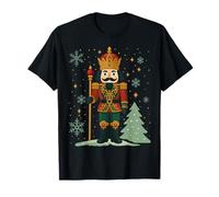 Roi Casse-Noisette en Tenue de Noël Rouge et Vert T-Shirt