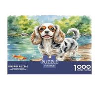Roi Charles Spaniel 1000 Pièces Petits Chiens Animaux Puzzle Défi Jouet Jeu Éducatif Puzzles Décorationd’intérieur Adultes Art Mural Cadeau 38x26cm/1000pcs