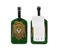 Roi Chasseur De Lion Etiquettes à Bagages de Valises Etiquette Nom Adresse ID en Cuir Tags pour Le Voyage(2pcs)