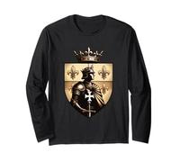 Roi Chevalier Français Blason Fleur de Lys Médiéval Manche Longue