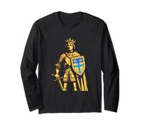 Roi Chevalier Français Blason Fleur de Lys Médiéval Manche Longue