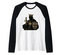 Roi Chevalier Français Blason Fleur de Lys Médiéval Manche Raglan