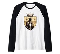 Roi Chevalier Français Blason Fleur de Lys Médiéval Manche Raglan