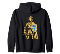 Roi Chevalier Français Blason Fleur de Lys Médiéval Sweat à Capuche