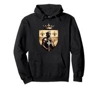 Roi Chevalier Français Blason Fleur de Lys Médiéval Sweat à Capuche