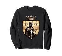 Roi Chevalier Français Blason Fleur de Lys Médiéval Sweatshirt