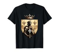 Roi Chevalier Français Blason Fleur de Lys Médiéval T-Shirt