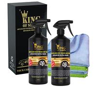 Roi de brillante, ultra Nano avancée, Eco sans Lavage Et Cire de voiture avec cire de carnauba Cire Ultime 2 x 1 Litre + 4 Chiffons en microfibre professionnel