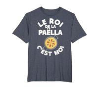 Roi de la Paëlla | Plat Espagnol | Spécialité Culinaire T-Shirt, Homme Grandes Tailles, Bleu Chiné, 2X Tall