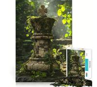 Roi d'échecs en Pierre dans la forêt, Puzzle de 1000 pièces pour Adultes, Anti-Stress, découpe précise, Cadeau du Père Noël 38x26cm