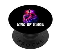 Roi des Rois Lion de Juda Christian Yeshua Religious Faith PopSockets PopGrip Adhésif