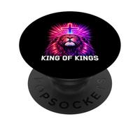 Roi des Rois Lion de Juda Christian Yeshua Religious Faith PopSockets PopGrip Adhésif