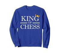 Roi du Échecs King of Chess Joueur d'échec Sweatshirt, Unisexe pour Adultes, Bleu Royal, XXL