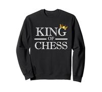 Roi du Échecs King of Chess Joueur d'échec Sweatshirt, Unisexe pour Adultes, Noir, S