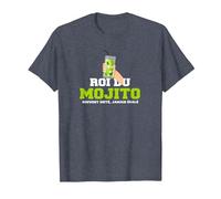 Roi du Mojito Cadeau drôle Humour Alcool Barman T-Shirt, Homme, Bleu Chiné, XL