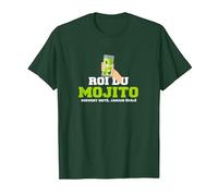 Roi du Mojito Cadeau drôle Humour Alcool Barman T-Shirt, Homme, Vert Forêt, XL