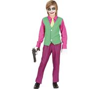 Roi Fou Costume Enfants Halloween Coloré Joyeux Bal Masqué Clown Accessoires Jeu, Taille : 110/116 Couleur : Rose