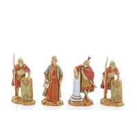 Roi Hérode, Centurion et 2 Soldats Adaptés pour Crèche de 3,5 cm Échelle 1:50 - MICRO 3,5 - Figurines Indestructibles, Style XVIIIe, Finition à la Main, Sculpteur M. Landi, Fabriqué en Italie