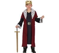 Roi Le Château De Féerie Royale Magnifique Couronne Epée Manteau Bottes Noires En Caoutchouc Aventure Chevaleresque Habit Fier Monarque Guerrier Cérémonie Accessoires, Taille : 110/116 Couleur : Gris