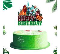 Roi Lion Décoration Gâteau Topper Roi Lion Insert Acrylique Cake Topper Happy Birthday Gateau Cupcake Topper Gâteau d'anniversaire pour Fille Enfants Fête d'anniversaire - A