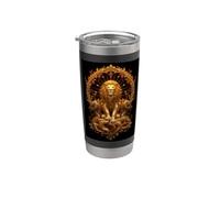 Roi Lion jeté : puissance royale, force, courage, savane Gobelet isotherme en acier inoxydable double paroi