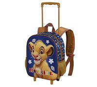 Roi Lion Little Face-Sac à Dos 3D à roulettes Petit, Bleu